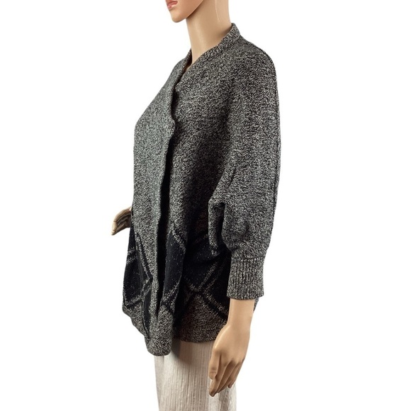 Madewell All Angles Drape Front Cardigan Size XS/S Gray Black - Picture 4 of 7